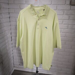 Tommy Bahama Men's Size Large Tall Lime Green Straight Fit Sailfish Logo Polo